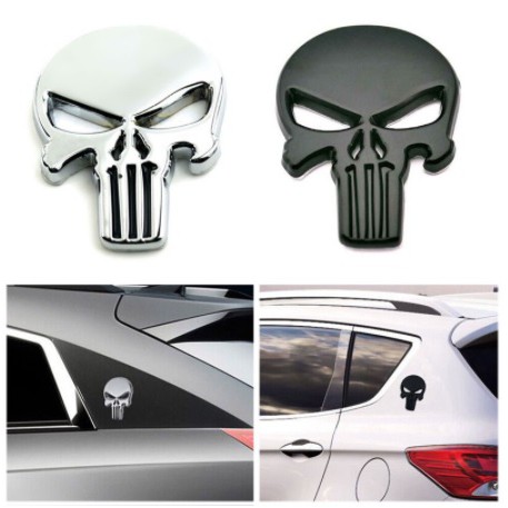 Emblem metal tengkorak Punisher