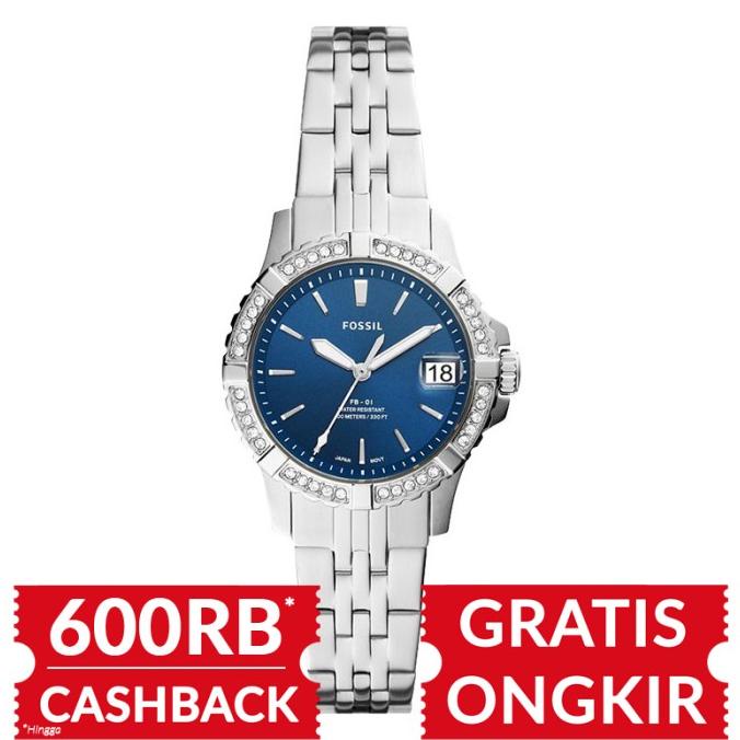 Jam Tangan Wanita Fossil FB-01 Three-Hand Date Stainless Steel ES5005 barang ada