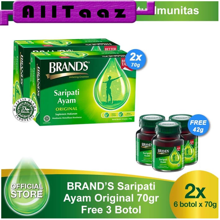 

Buy 2 Brand's Saripati Ayam Original 70gr FREE 3 Botol Brand's 42gr