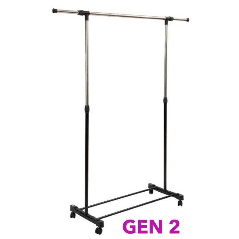 RAK SINGLE ROD RACK SERBAGUNA BAJU GANTUNGAN LAUNDRY SETRIKAAN PAJANGAN STAINLESS STAND HANGER TERLA