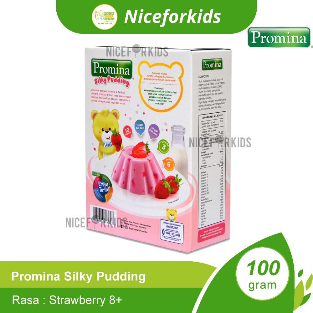 Promina Silky Pudding Snack MPASI Anak - Puding Bayi Rasa Coklat &amp; Strawberry untuk Cemilan Anak