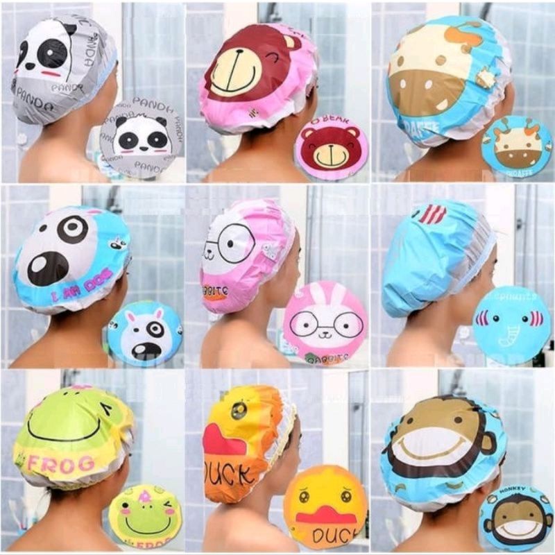 Shower Cap Karakter Kartun Topi Mandi Lucu Penutup Rambut