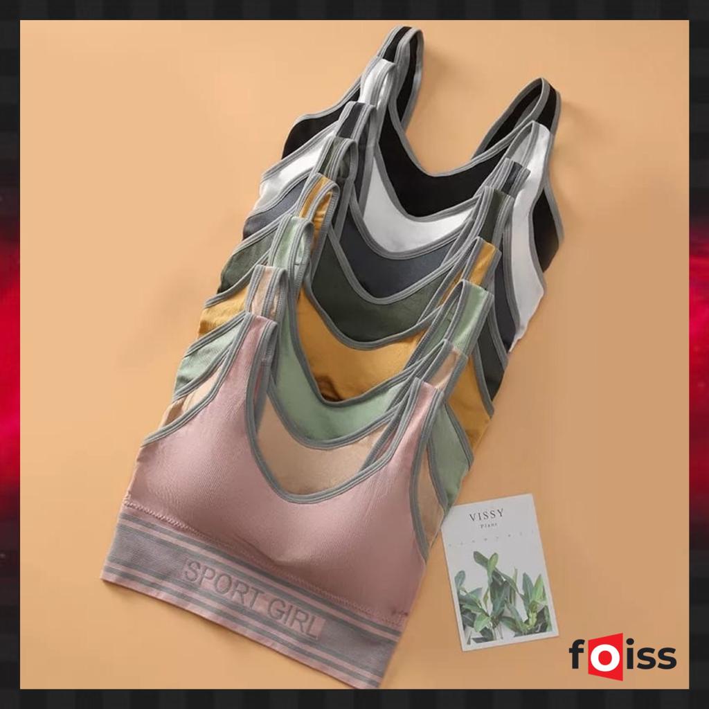 Foiss Tank Top Bra Sport Girl Olahraga Yoga Nyaman Kamisol Atasan Import 1251