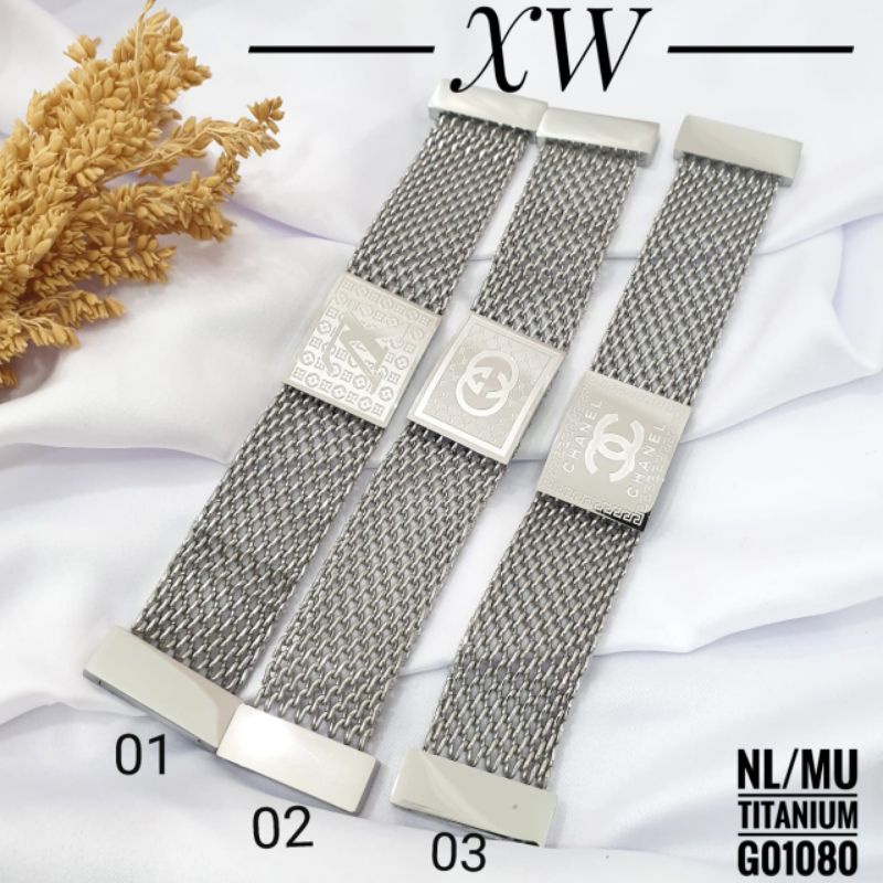 Gelang Titanium Rantai (Magnet) GOLD/SILVER G01080