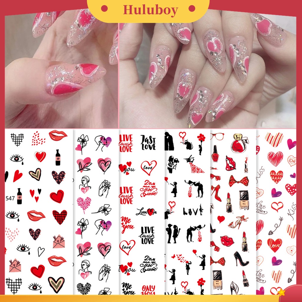 Huluboy Huluboy♡ Stiker Kuku 3D Motif Bunga Untuk Wanita