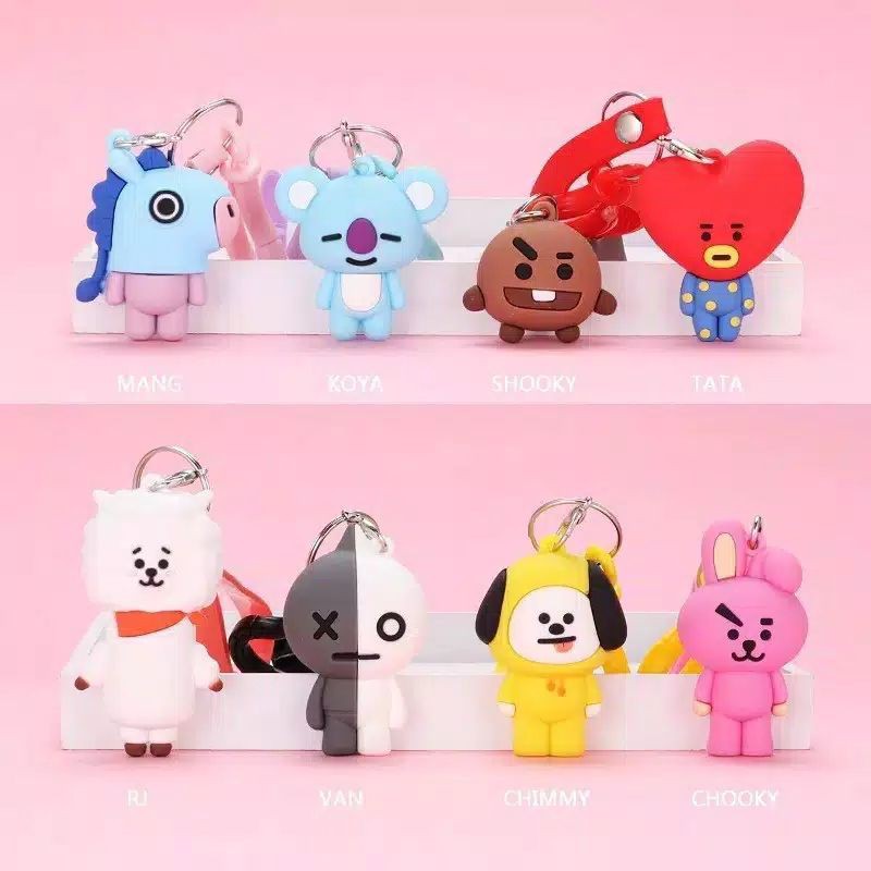 Key Chain / Gantungan Kunci Tas Anak Tali Motif Karakter KPOP Bangtan Boys Murah