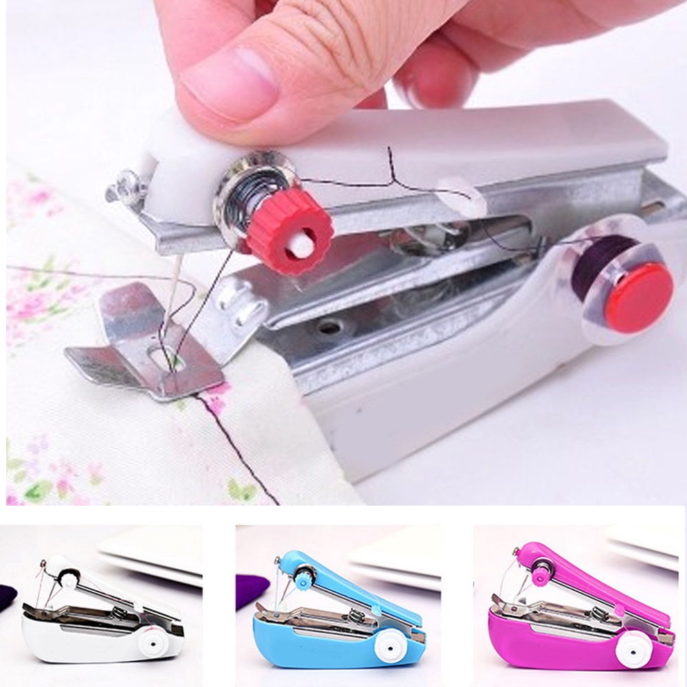 Mesin Jahit Genggam Mini Jahitan Cepat Jahit Jarum Kain Tanpa Kabel Portable Manual Sewing Kit