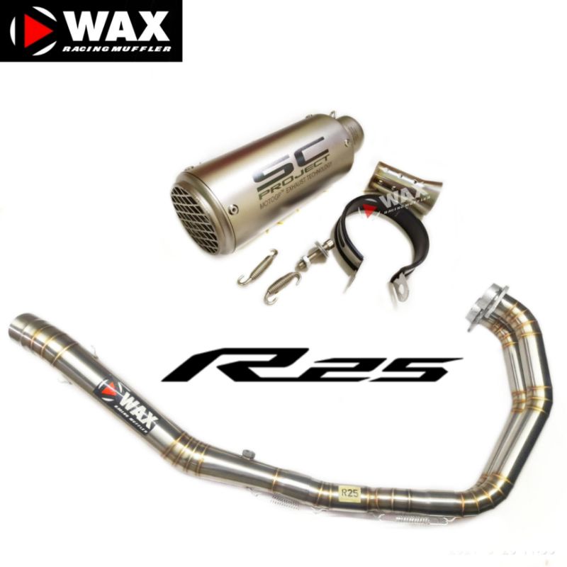 KNALPOT SC PROJECT IMPORT FOR NINJA 250 Z250 R25 MT25 CBR250RR FULL SYSTEM