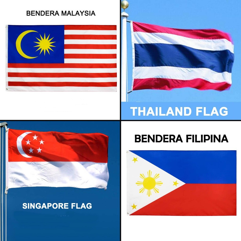 Bendera Negara ASEAN / National flag of Filipina Malaysia Singapura Thailand