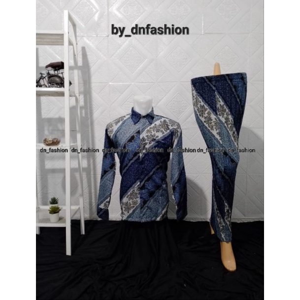 Kemeja Batik Lengan Panjang Couple Navy//Kemeja Batik//Rok Plisket Batik//Kemeja Batik Terlaris//Kemeja Batik Modern//Bawahan Tradisional//Kemeja Pesta//Terlaris//COD