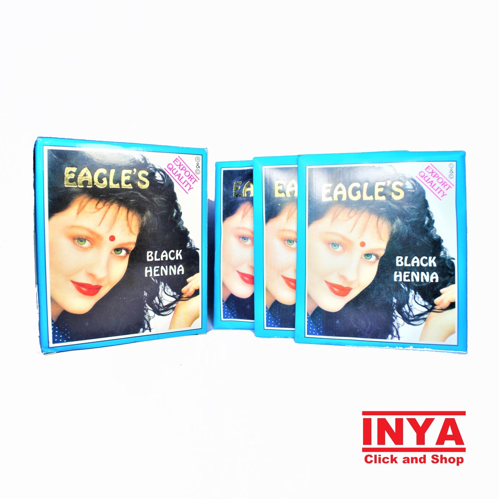 EAGLES BLACK HENNA HAIR DYE 10x6 Bungkus / BOX - Semir Rambut Hitam