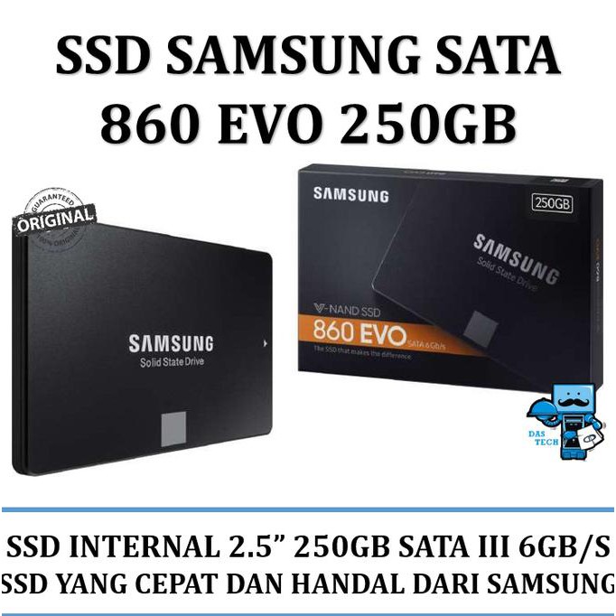 SSD Samsung SATA 860 EVO 250GB / 860EVO 250 GB - Garansi Resmi