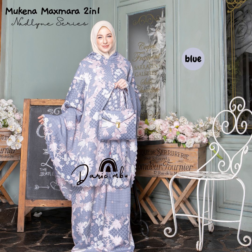 Mukena Dewasa Maxmara Luxury 2in1 Printing Premiun Laser Cut Mewah Tas Sajadah