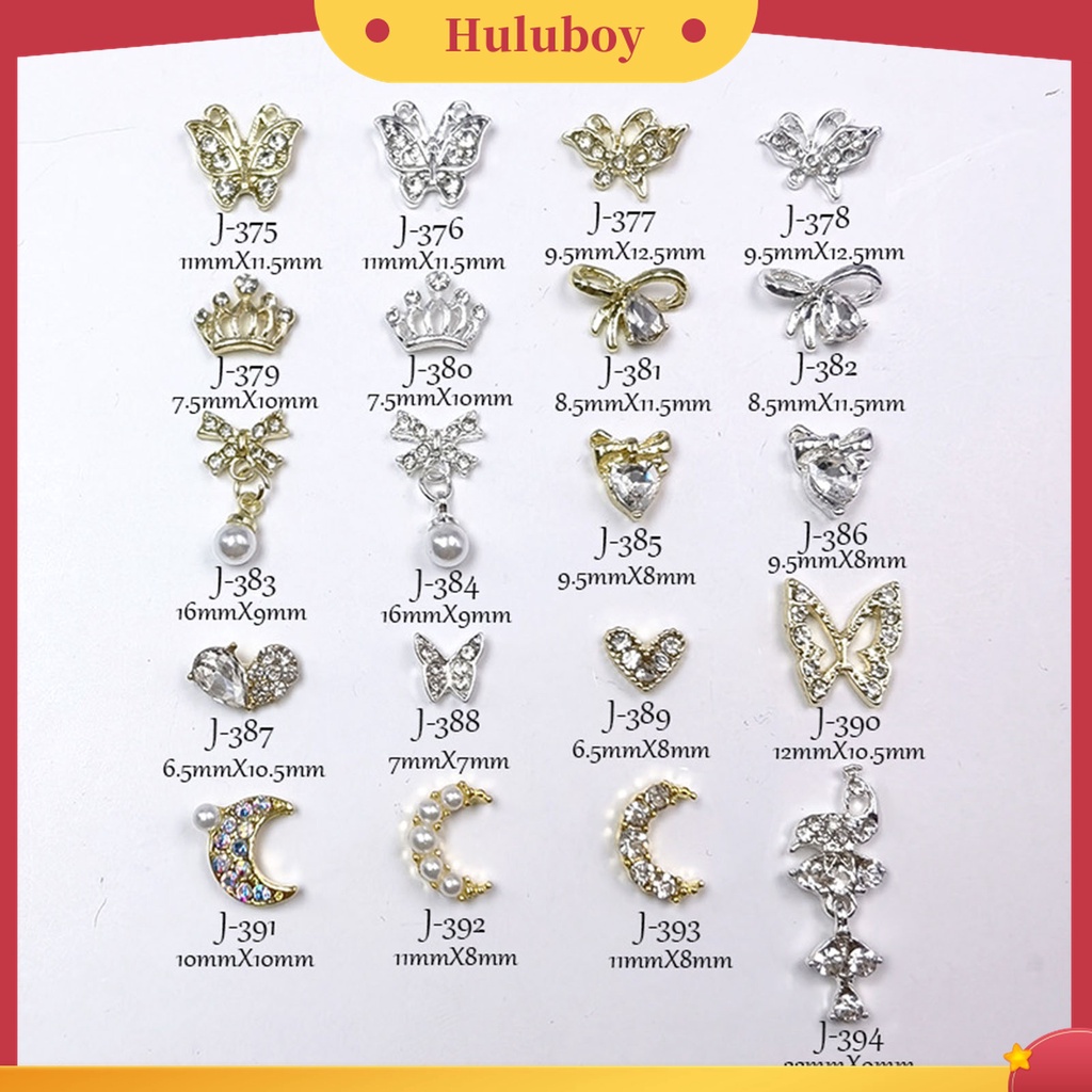 Huluboy Huluboy♡ 10pcs Charms Kuku 3D Desain Acak Untuk Salon Manicure