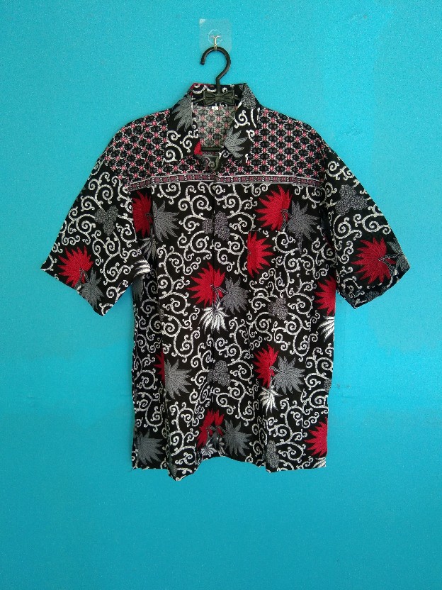 Terlaris Kemeja Batik Lengan Pendek Hrb030 Modern Halus Tulis Gus Azmi Syubbanul Wathon Seragam 5l