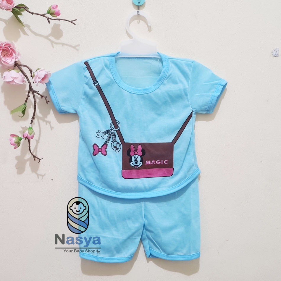 [N-051] Baju Bayi New Born motif cherry / Setelan sehari-hari anak perempuan (0-6 bulan)