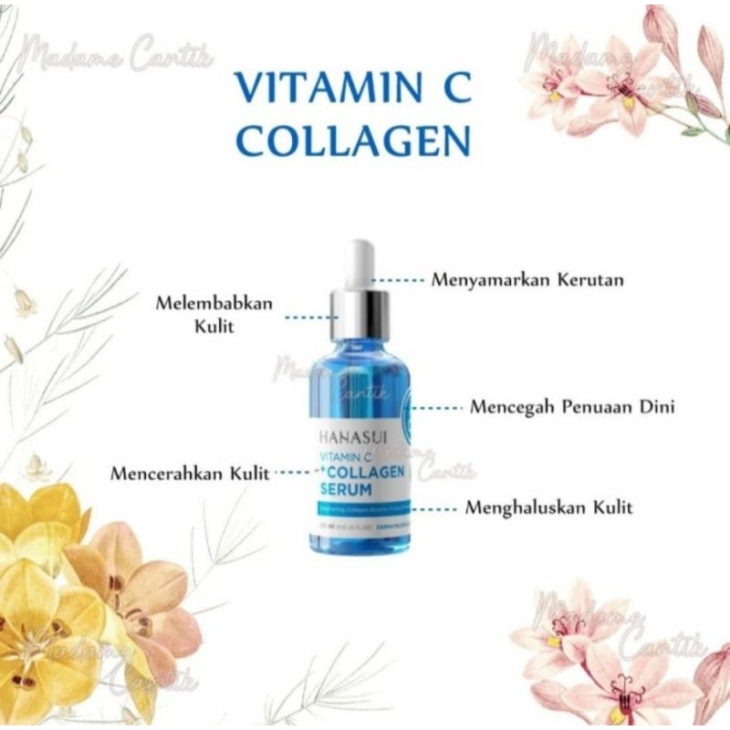 NEW SERUM VITAMIN C + COLLAGEN HANASUI BOX BIRU BY JAYA MANDIRI ORIGINAL BPOM