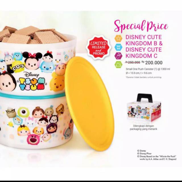 Moorlife disney cute kingdom/toples tsum tsum wadah makanan tempat makan anak