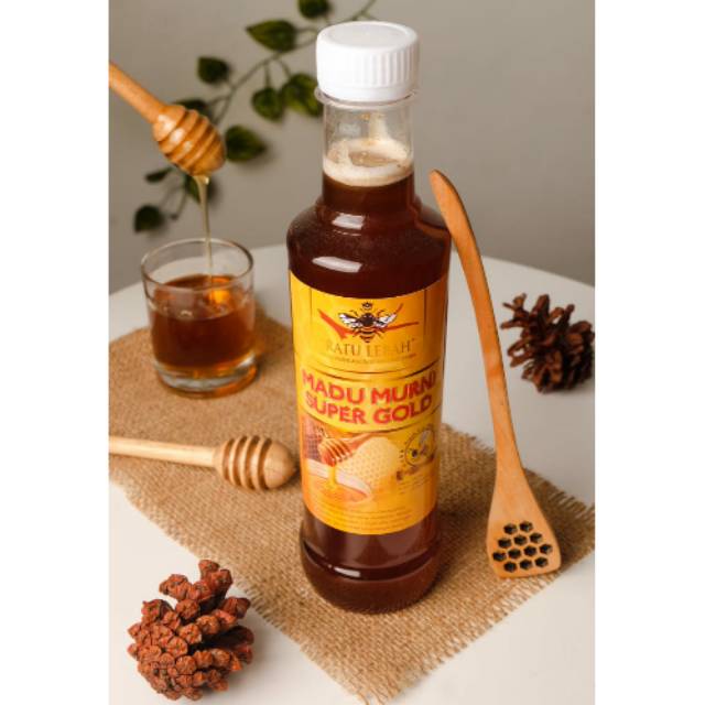 

Madu Murni Super Gold Ratu Lebah 350 ML Extrak Beepollen, Royaljelly, Propolis