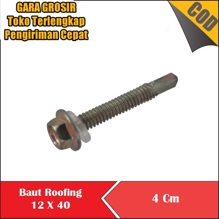 BAUT BAJA RINGAN 1Dus 12 X 40 (4 CM) BAUT ROOFING 12X40 SEKRUP BAJA R