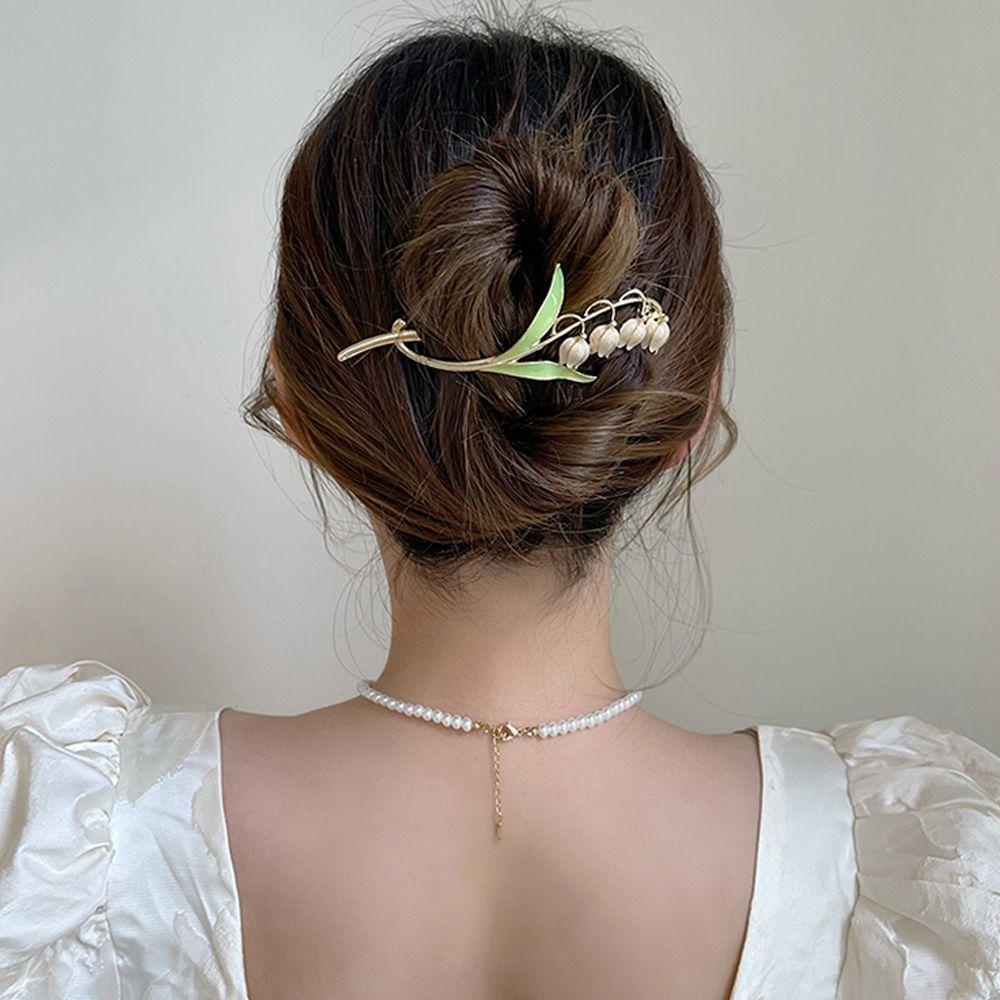 Needway  Wanita Jepit Rambut Untuk Perempuan Elegan Kodok Gesper Temperamen Jepit Ponytail Holder