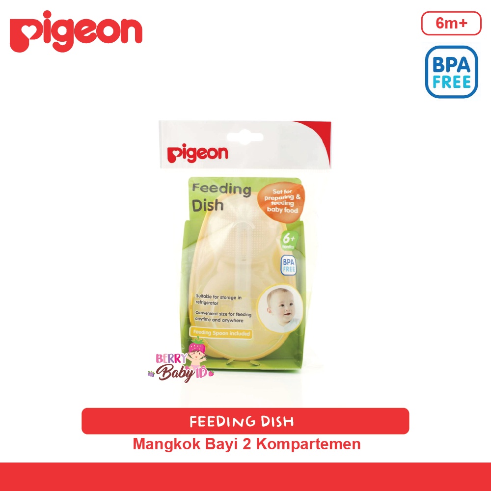 Pigeon Feeding Dish Bowl Mangkok MPASI Bayi Grinder Wadah Makan Sendok Berry Mart