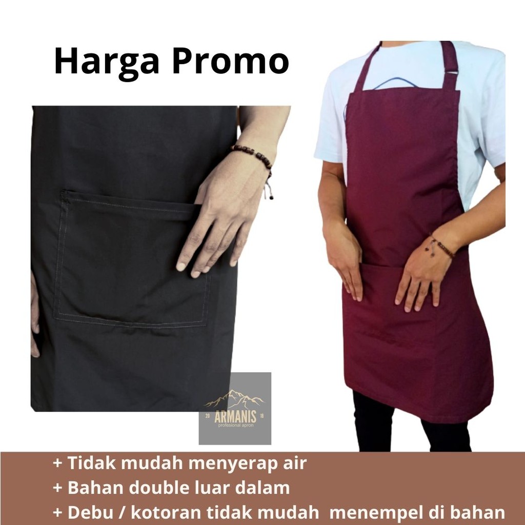 RB02 Celemek Apron Masak Barista Anti Air barbeshop Waiters Anti Air Dapur Epron Clemek Murah