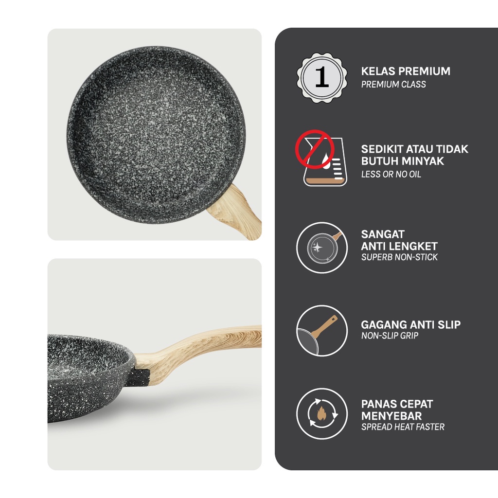 Debellin Grey Granite Fry Pan