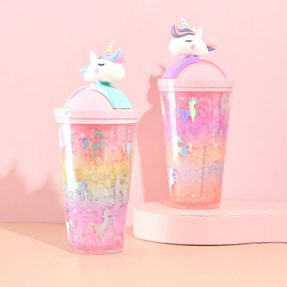 R-FLOWER 450ml Unicorn Water Cup Gift Peralatan Minum Portable Reusable