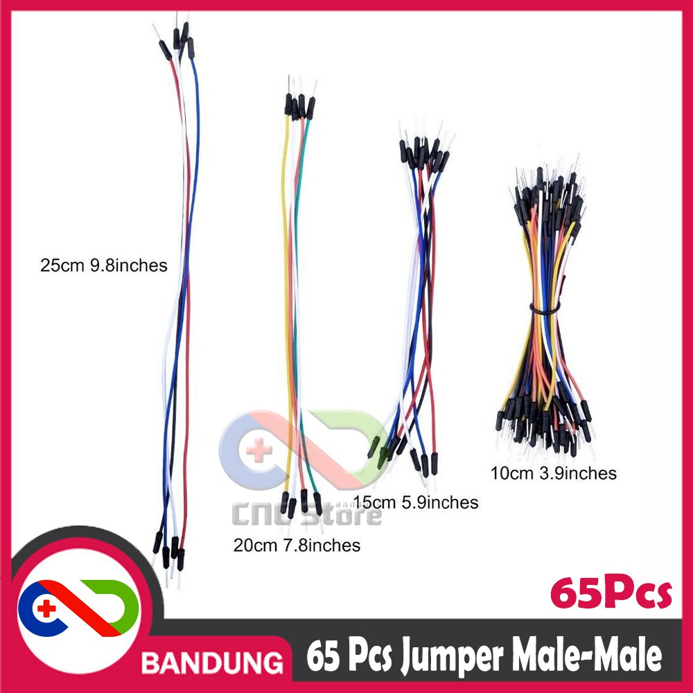 65PCS JUMPER CABLE MALE TO MALE FOR BREADBOARD