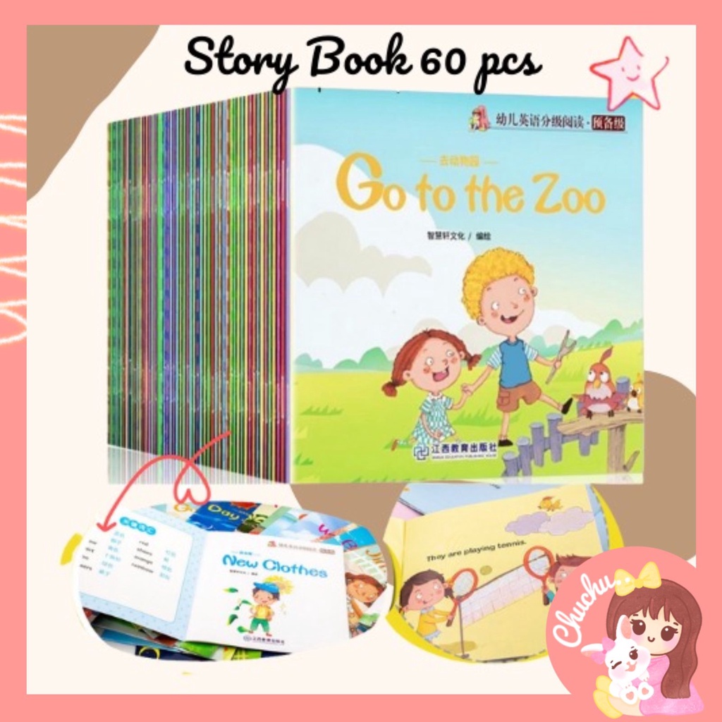 Buku cerita anak 60 buku english story book murah berkualitas untuk kado (scan QR code)