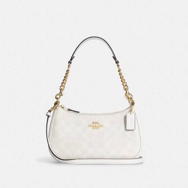 COC  CA548 Teri Shoulder Bag In Signature Canvas - Chalk