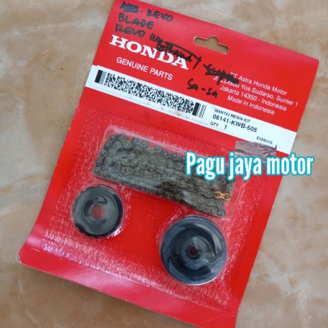 ORI HONDA set rantai roll keteng kamprat KWB revi 110 dan blade