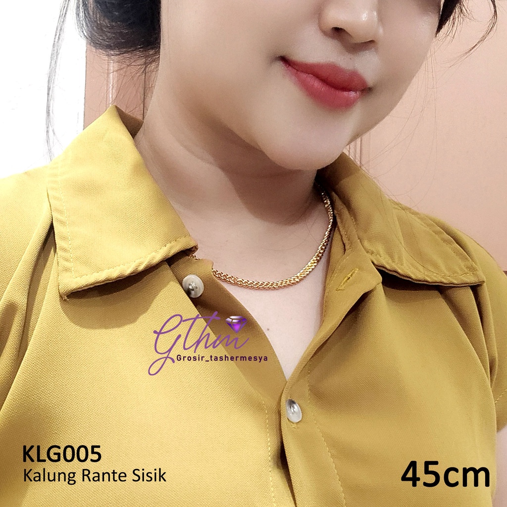 Kalung Rante Sisik Naga Polos Gold Plated Perhiasan Import Premium Anti Karat KLG005 GTHM