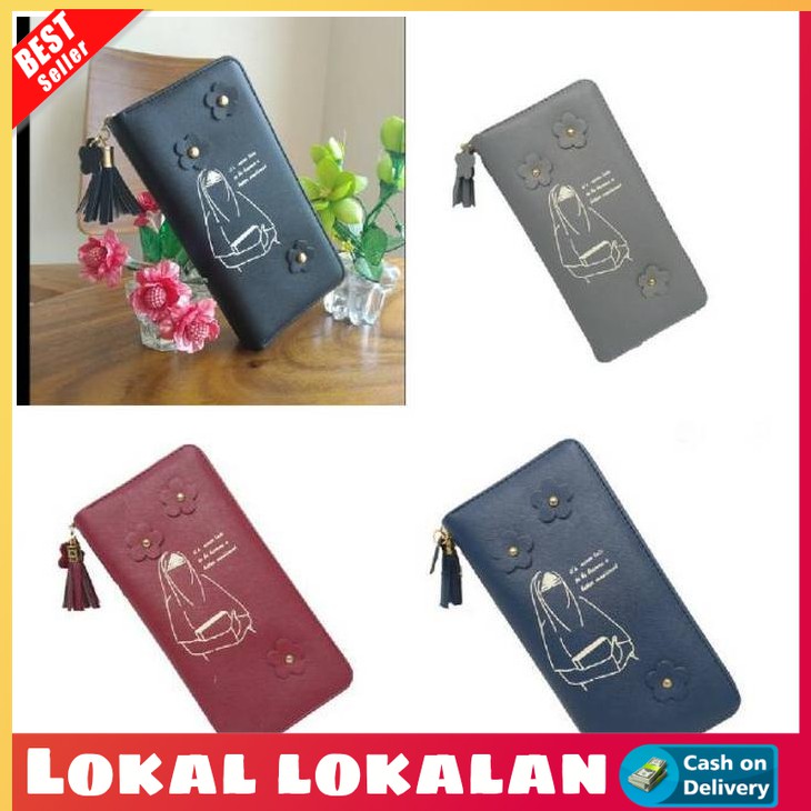 DOMPET NIQAB BUNGA#Dompet hijab /dompet niqab /dompet muslimah/dompet wanita/DOMPET CADAR