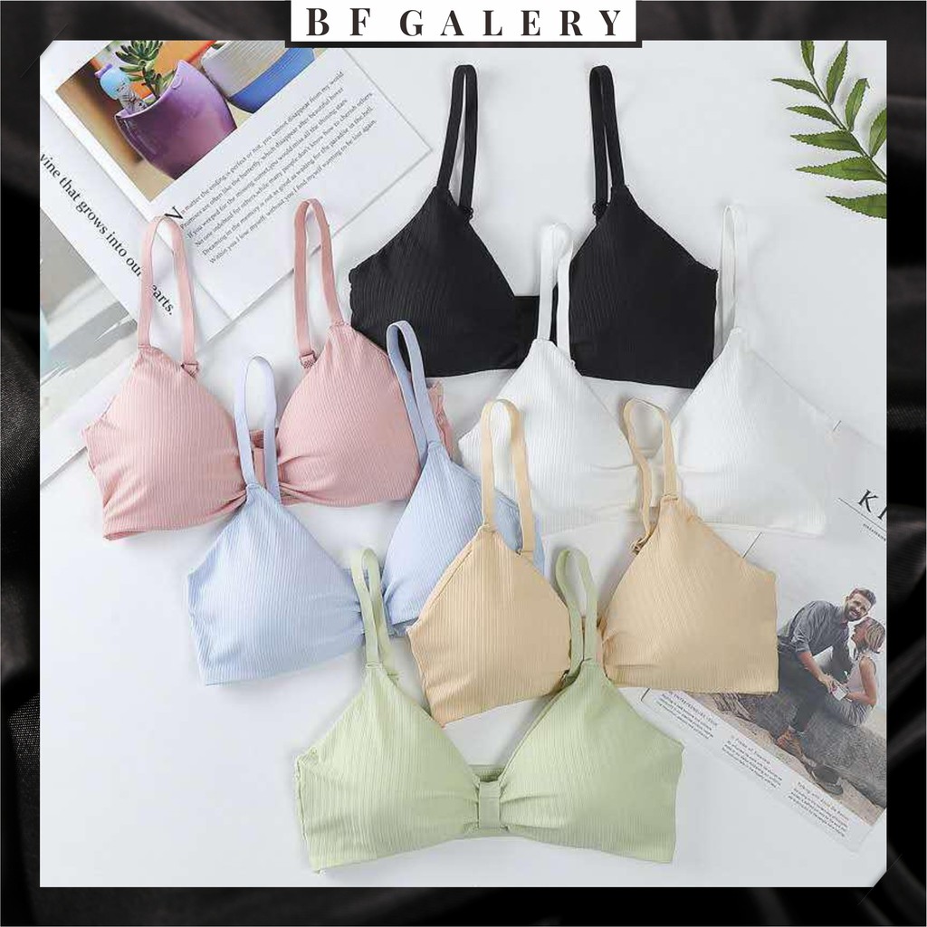 BFU007 Pakaian Dalam Wanita Import BH Bra Yoga Model Lilit dan Kerah Deep-V Neck Bergaya Sexy