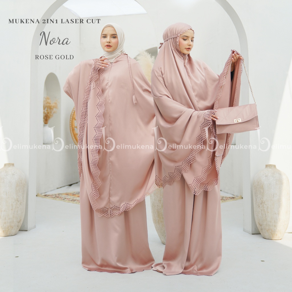 Mukena Dewasa 2in1 Silk Laser Cut Nora