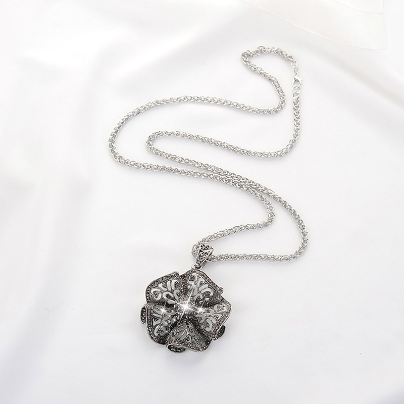 Five Petal Flower Shaped Necklace Cremation Urn Pendant Funeral Ashes Holder-in Pendant Necklaces