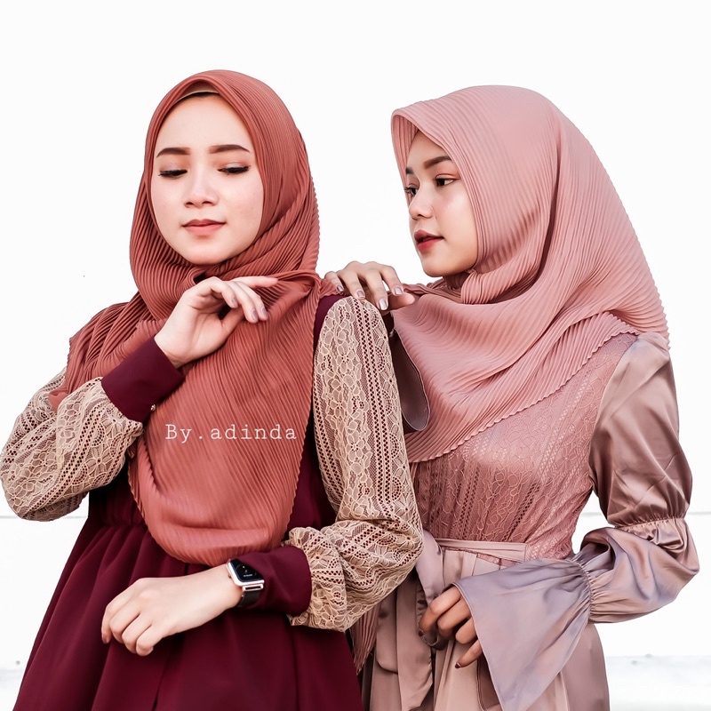 Square Plisket Segiempat Pleats Hijab Ceruty babydoll Bella