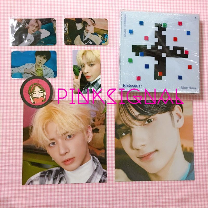 TXT ALBUM BLUE HOUR VER R AR PHOTOCARD POSTCARD PC BENEFIT MECIMA YEONJUN BEOMGYU TAEHYUN HUENINGKAI