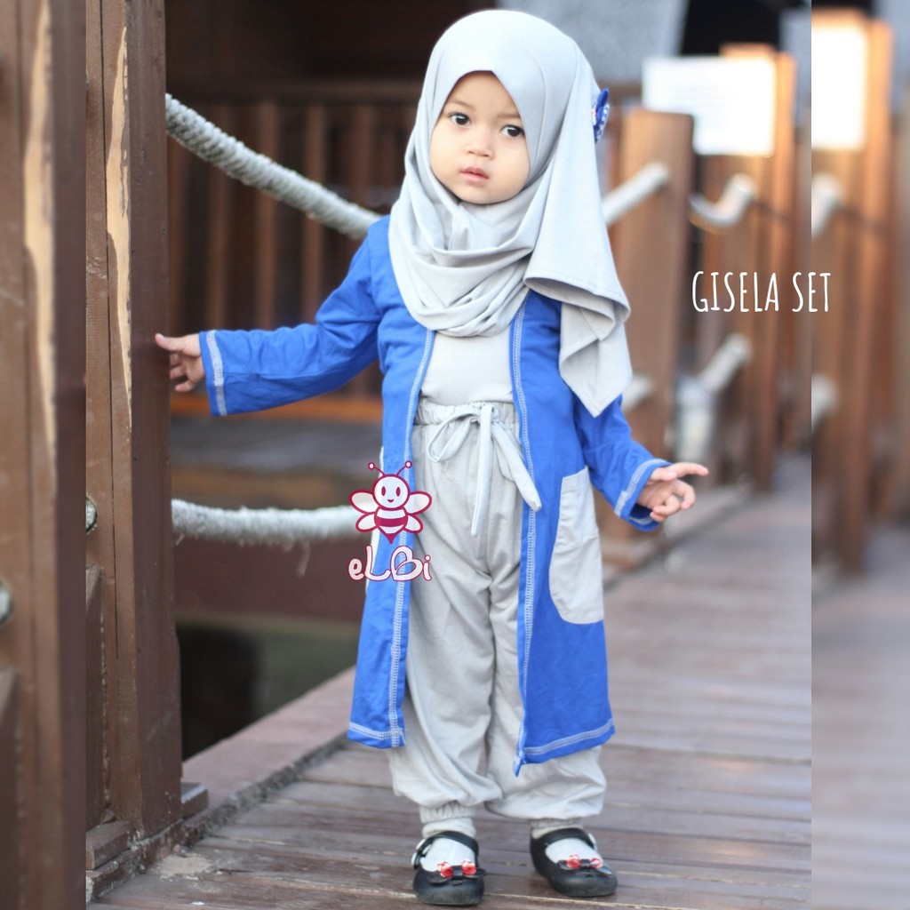 Baju Anak Perempuan - Setelan Baju Muslim Anak Perempuan  - Gamis Anak Perempuan  - Gisela