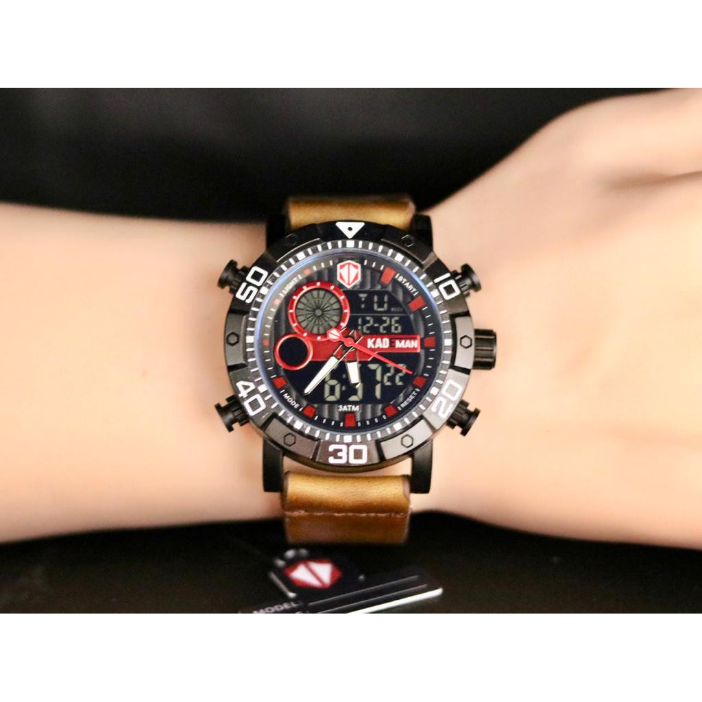 JAM TANGAN ORIGINAL KADEMAN DOUBLE TIME STRAP KULIT DIAMETER 4,8 CM | JAM TANGAN PRIA ORIGINAL