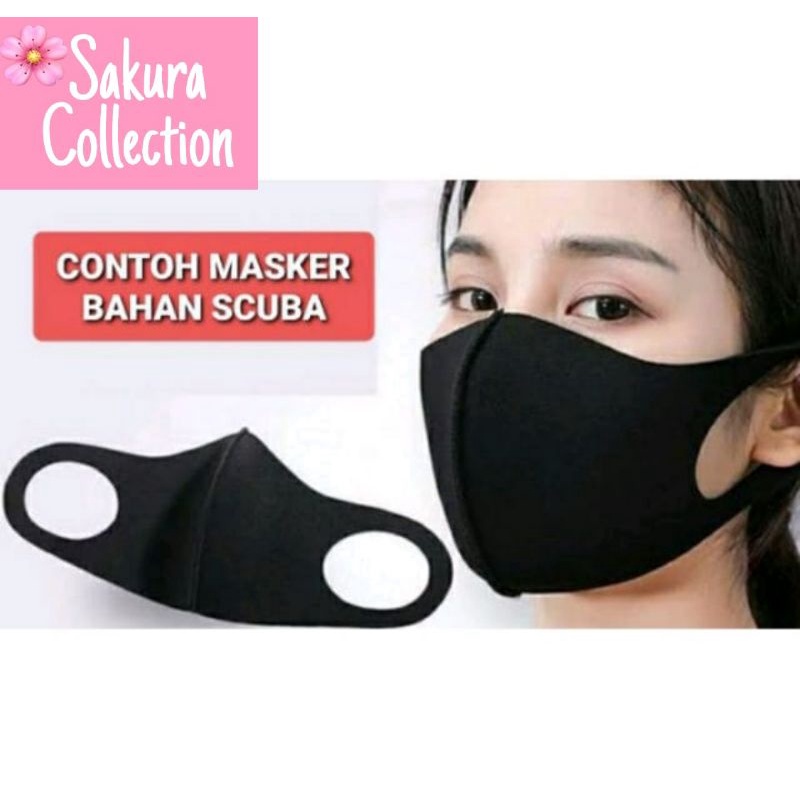 Mask ADIDAS - Masker kain 3 lapis / Hitam 3PLY / Earloop 3 ply / Scuba Anak Dewasa Pria Wanita / Headloop