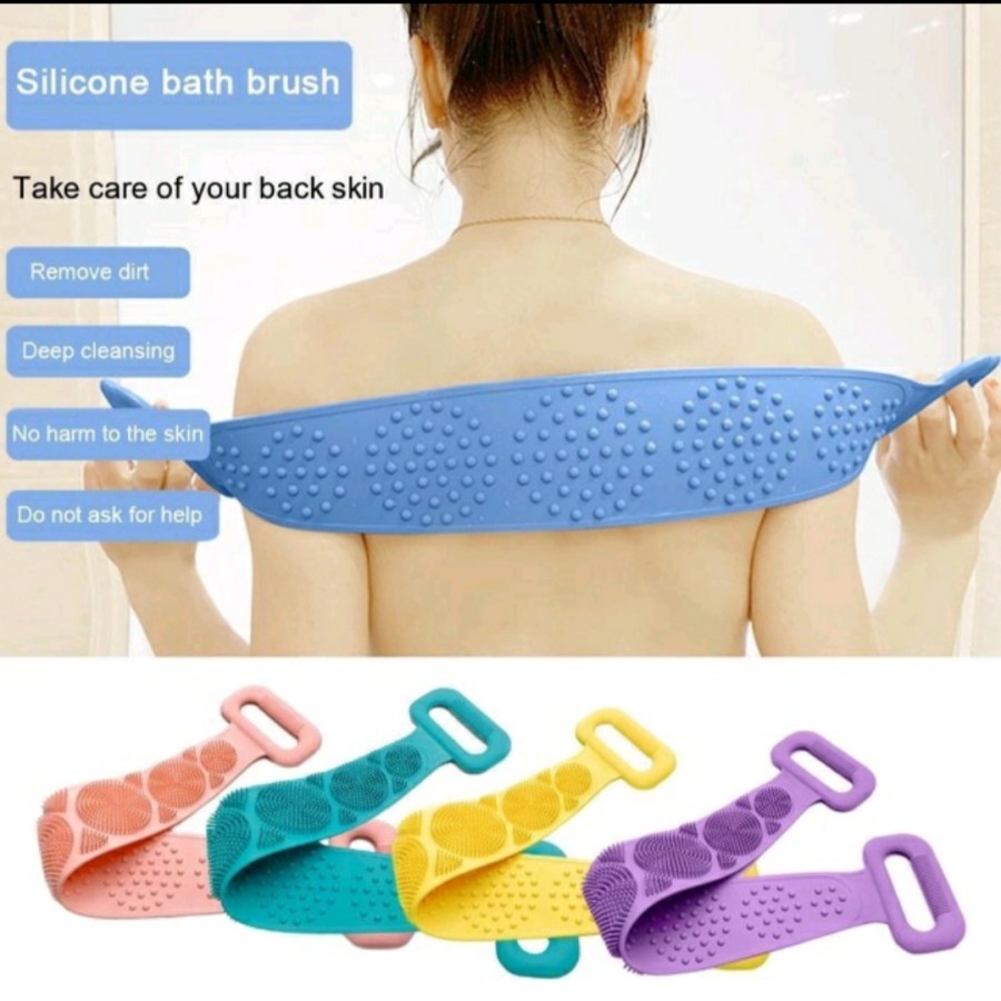 Sikat / Penggosok Punggung Badan Silikon Back Scrubber Silicone Mandi 2 Sisi