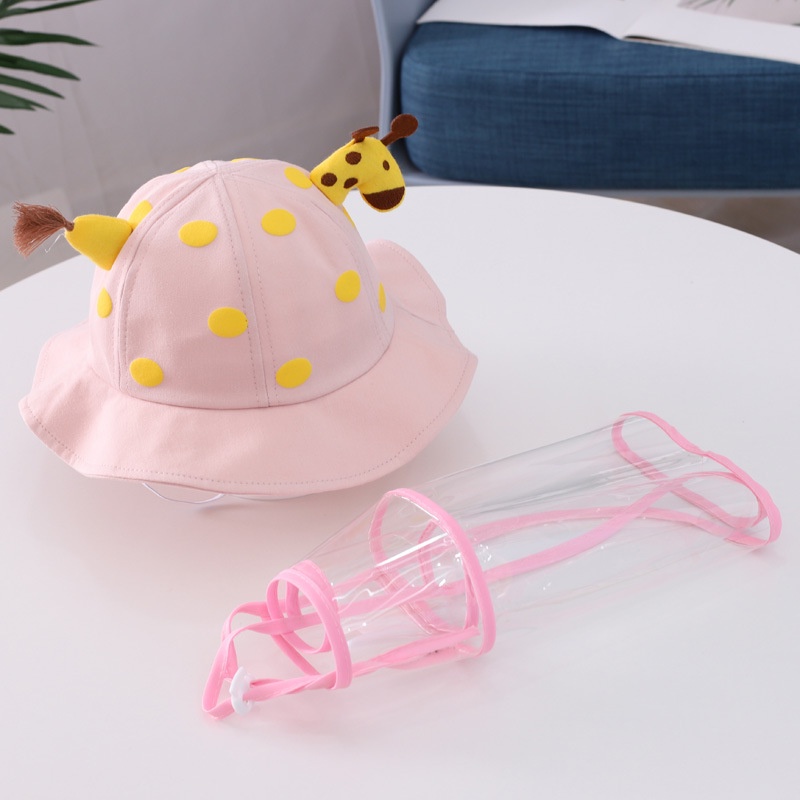 Topi Bucket Dengan Cover Pelindung Wajah Anti droplet Dapat Dilepas Untuk Bayi / Anak