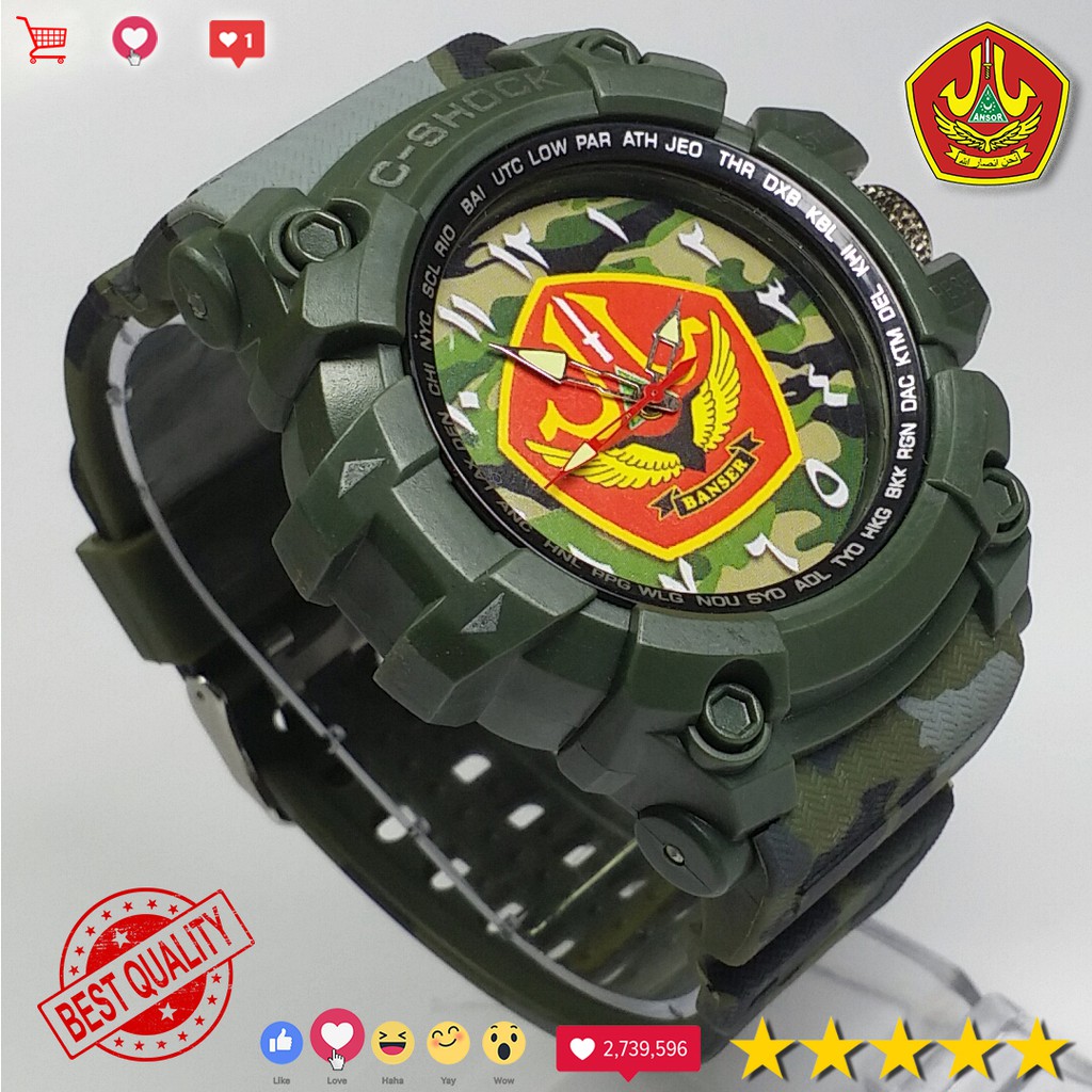 (KEREN &amp; MANTUL) JAM TANGAN BANSER LORENG HIJAU