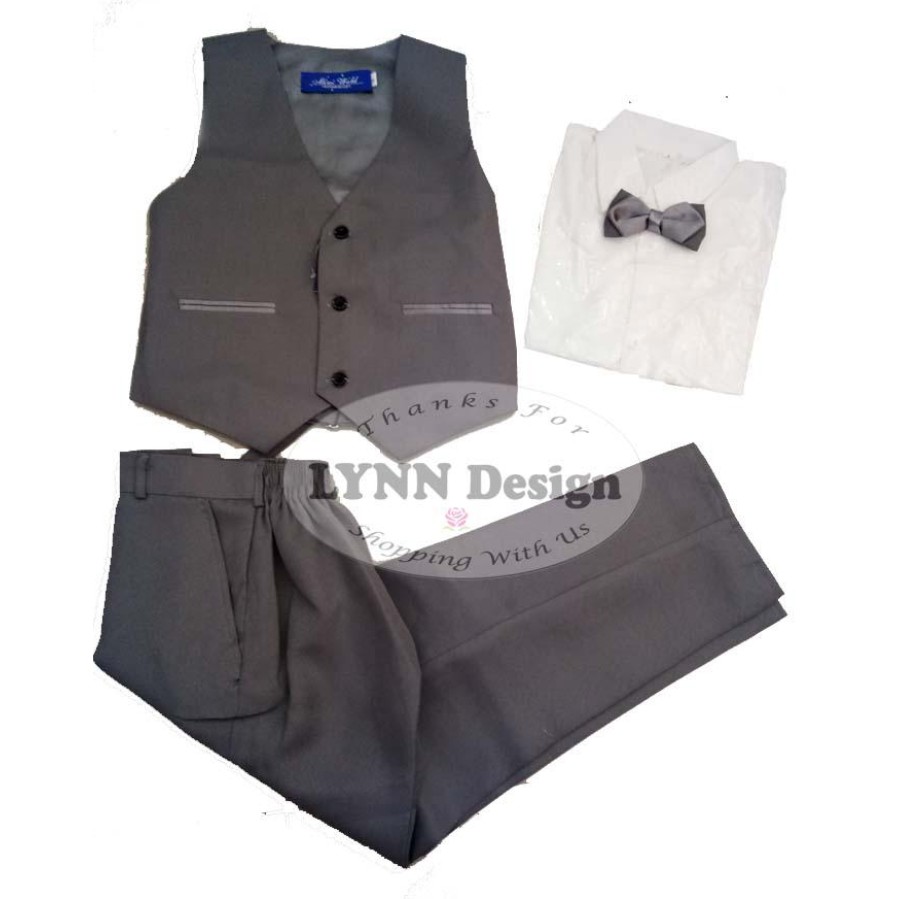 2- 10 th PREMIUM Setelan tuxedo jas anak Silver Abu rompi