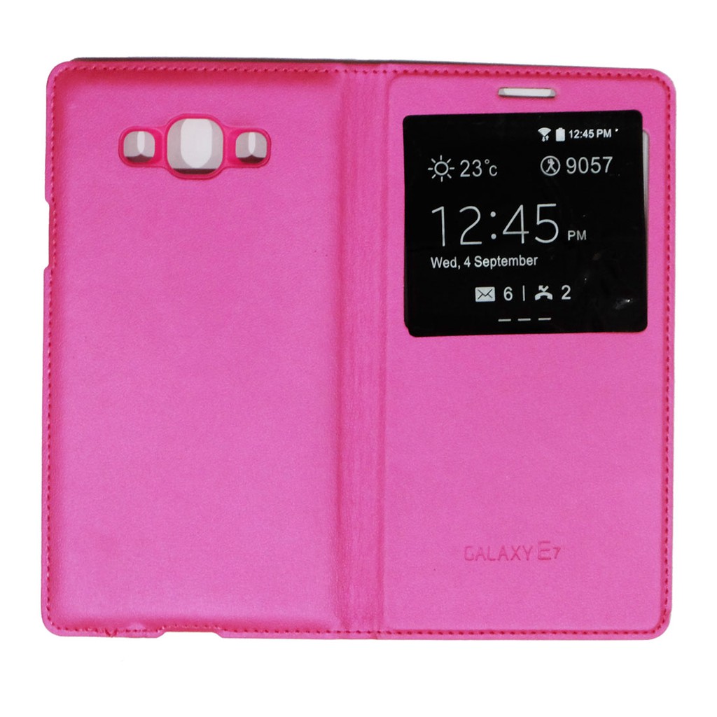 Sarung Leather Case Samsung E7 / Galaxy E7 / Flipcover View / Flipcover Kulit - Colour