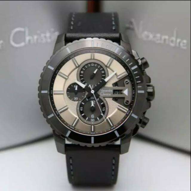 Jam Tangan Alexandre Christie 6527 Pria Black Grey Original