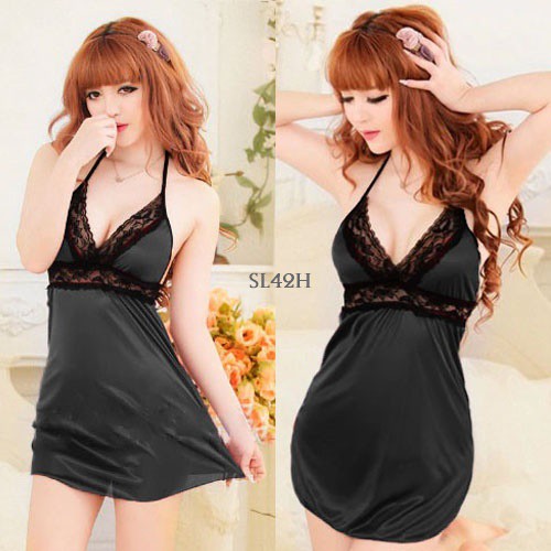 [PRODUK TERLARIS] LINGERIE SEXY SLEEPWEAR BAJU TIDUR WANITA DEWASA HITAM SL42H